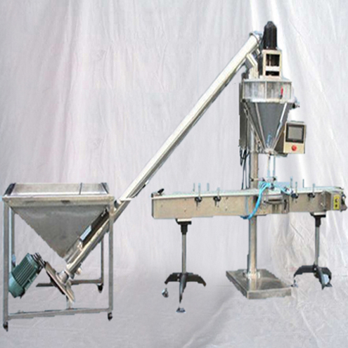 Automatic powder filling machine auger filler fine flour bottling filling equipment with deliverying conveyor belt