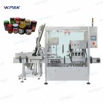 Automatic Inline Sauce Three Head Glass Jars Vacuum Capping Machine