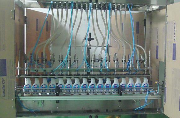 Linear liquid foamy glass bottles overflow filling machine automatic jars filler equipment5