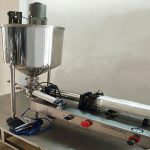 Mixing filling machine for thick sauce oil cream filler equipment semi automatic pneumatic fill with 30KG hopper mixing function