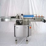 Round glass plastic bottles wet glue labeling machine linear cold paste labels applicator for perfume flavoring wine bottle