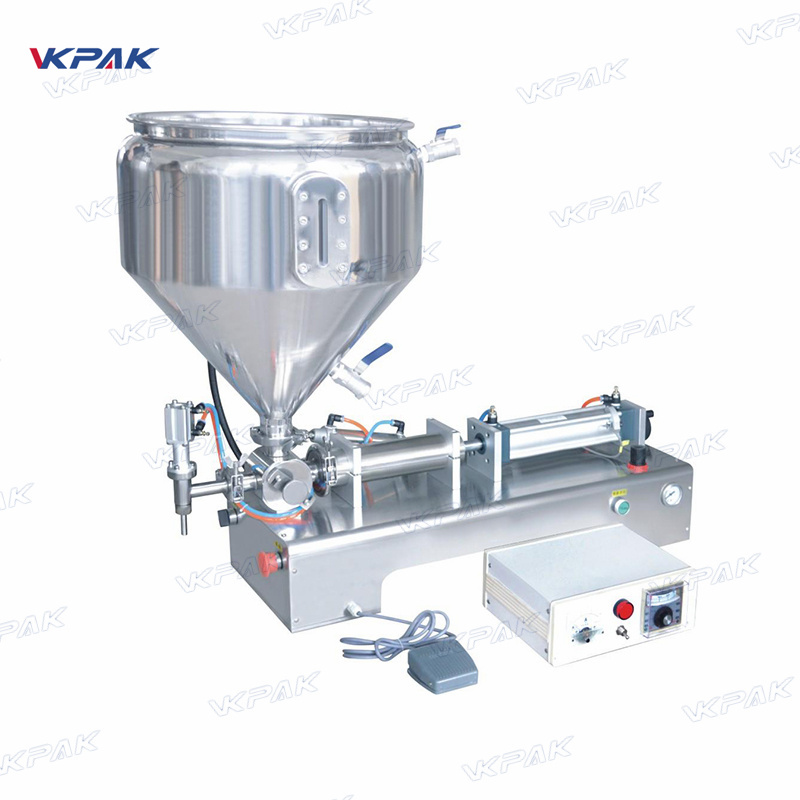 Semi Automatic Pneumatic Thick Sauce Cream Filling Machine With Mixing