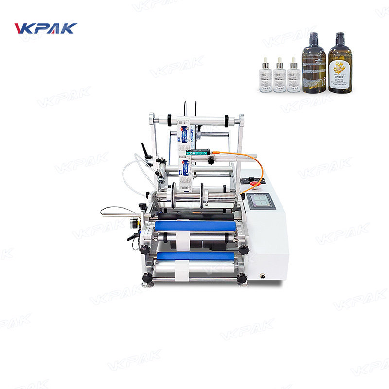 Semi Automatic Tabletop Pesticide Chemical Round Bottles Labeler Machine