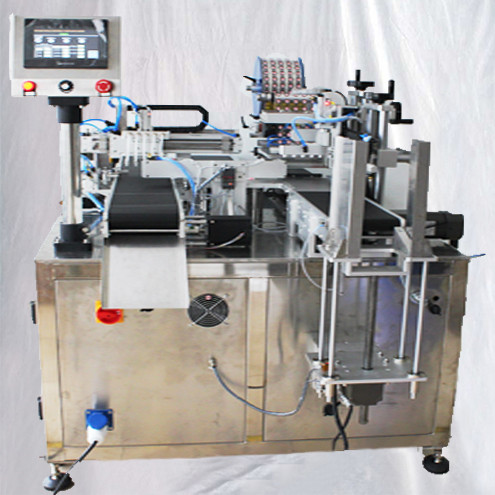 automatic double lanes battery labeling machine lithium cells round