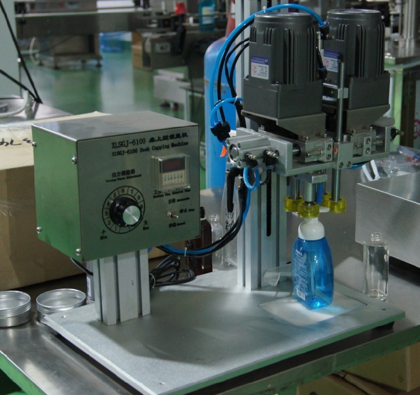 desktop screw capping machine semi automatic liquid detergent production line semi automatic