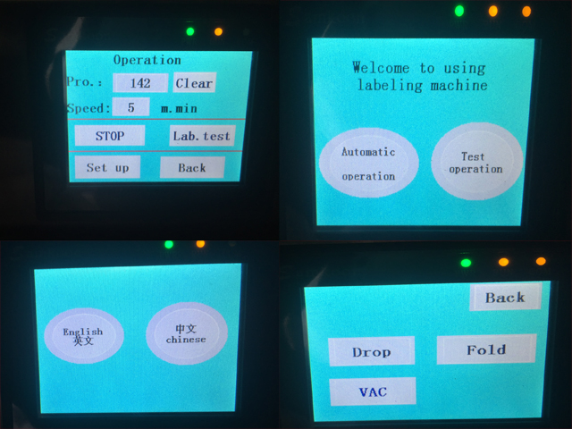 controlling sign inside screen for operate machinery labelin