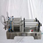 Màquina de farciment de dos capçals d'oli d'engranatges impulsat per neumàtics de 5000ml de doble ajut: farciment, equipament semiautomàtic