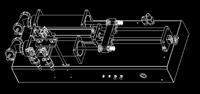drawing of double heads fully pneumatic filling machine 5Lit