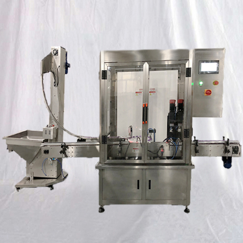 Two Heads Servo Cosmetic Cream Jars Screw Closing Capping Machine